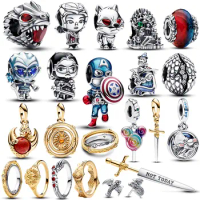 New 925 Silver Ice And Fire Power Bead Captain Pendant Fit Pandora Bracelet Jewelry Women Riyue Herocross Disney Throne Charms