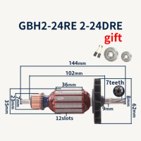 GBH2-24RE Armature Accessories for Bosch GBH2-24RE 2-24DRE Hammer 7teeth Rotor Armature Anchor Accessories Replacement