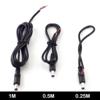0.25M/0.5M/1M 5.5*2.1mm 12V 3A 22AW DC Power Cable Extension CCTV Adapter DC Power Male Plug Connector Cable Power