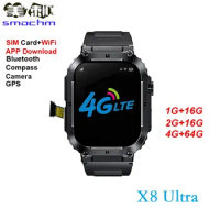 Smochm X8 4G Android Smart Watch SIM Card 49mm Smartwatch for Men Women 16G 64G Storage WIFI GPS Map Video Calling APP Download