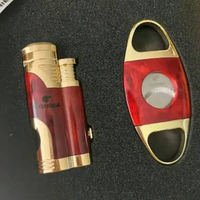 Cohiba Set lighter dan cutter - with gift box Red Peach