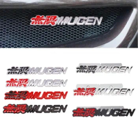 3D Metal Mugen Logo Front Grill Rear Trunk Car Emblem Badge Sticker Decal For Honda Accord Civic CRV Crosstour HRV City Jazz