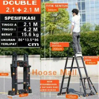 PROMO!! BAFEN Tangga Lipat Teleskopik Telescopic Multifungsi - BAFEN 2,1M+2,1M