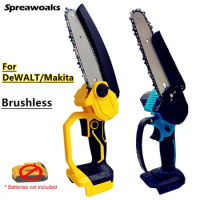 For Dewalt/Makita 18V 20V Battery Brushless Electric Chainsaw 6 Inch Cordless Chain Saw Pruning Garden Power Tools