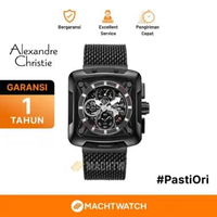 Jam Tangan Pria Alexandre Christie Chronograph AC 3030 GC BIPBA Men Black Dial Black Stainless Steel