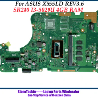 High quality For ASUS X555LD REV3.6 Mainboard SR240 I3-5020U 4GB RAM Laptop Motherboard 100% Fully Tested