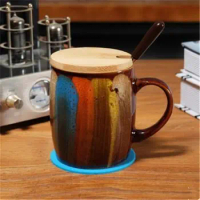 New Bamboo Cup Mugs Lid Various Sizes Jar ooden Lid Cup Mug Cover Bamboo Coffee Cup Cover For Coffee Mugs Ceramic