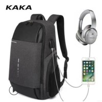 KAKA Brand USB Charging Men Backpacks 15 inch Laptop Bag Backpack Male Waterproof School bag Backpack Men Mochila for teenagers