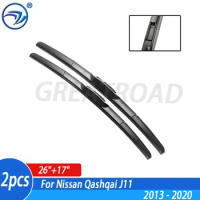 Wiper LHD Front Wiper Blades For Nissan Qashqai J11 2013 - 2020 Windshield Windscreen Front Window 26"+17"