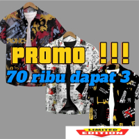 PROMO PAKET HEMAT 70 RIBU DAPAT 3 PCS KEMEJA MOTIF LENGAN PENDEK Katun Surfing Pria Distro