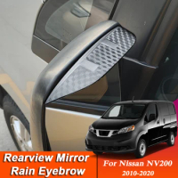 2pcs Car-styling For Nissan NV200 2010-2020 Carbon Fiber Rearview Mirror Eyebrow Rain Shield Anti-rain Auto Visor Accessories