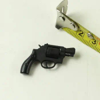 R5-5-1 1:6th Black Smith Wesson 38 Revolver Gun Model Toy For 12"Hot Toys