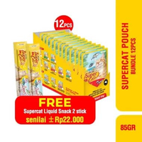 Supercat Pouch 85gr ISI 12PCS Makanan Basah Kucing Adult Tuna