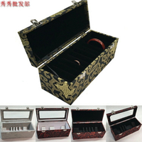 手鐲收納盒10位翡翠金玉器手鐲珠寶箱手飾品展示整理盒木質首飾盒