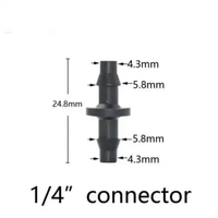 100pcs Konektor 3/5mm 6mm 4/7mm Nepel Ulir Elbow Tee Joiner Selang PE Fogger Nozzle Endplug Fitting 