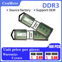 CeaMere DDR3 100 PCS memoriam Universal memory, DDR3 4G, 8G 1333Mhz, 1600Mhz, wholesale memory, 240pin desktop memory wholesale