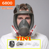 [COD] หน้ากากกันแก๊ส หน้ากากกันสารเคมี รุ่น 6800 จัดชุด7ชิ้น ป้องกันสารเคมี/ฝุ่น แผ่นกรอง หน้ากากป้อ