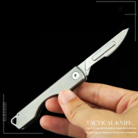 MINI Titanium Utility Knife EDC Portable Pocket Knife Emergency Key Medical Folding Knives CS GO Surgical Self-defense Survival
