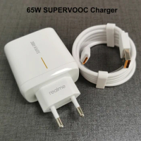 For Realme Supervooc 65W Fast Charger Adapter 6A Type C Cable EU For Realme GT2 Pro Neo2 2T Q3 X7 Pro 9i 8i 8 Pro Narzo 50 30 20