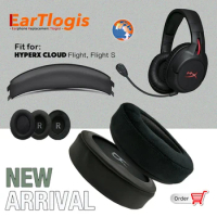EarTlogis Replacement Ear Pads for HyperX Cloud Flight, Flight S Headphones Thicken Memory Foam Cushions Headset Earmuff Earpads