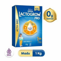 Lactogrow PRO 1+ Rasa Madu & Vanila 1 KG Susu Bayi Tanpa Sukrosa 0g Halal Indonesia Susu Bubuk untuk