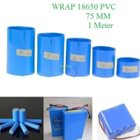 Baterai Wrap 75mm Heat Shrink PVC Jacket 18650 Battery 1 Meter Tube