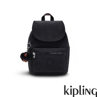 Kipling 率性曜石黑翻蓋式雙肩後背包-EZRA S