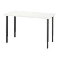 LAGKAPTEN/OLOV 書桌/工作桌, 白色/黑色, 120x60 公分