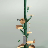 Cactus cat climbing frame solid wood iron art combined with cat tree nest integrated cat toys supplies claw grinding