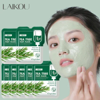 LAIKOU Tea Tree Mud Mask Moisturizing Oil-Control Anti Wrinkle Deep Cleansing Shrink Pore Plant Essence Face Mask Skin Care