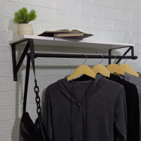 Rak gantungan baju 90x25  rak dinding gantung pakaian besi serbaguna gantungan jilbab mukena Ambalan