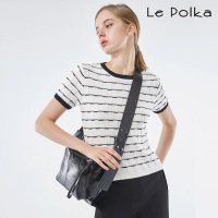 【Le Polka】立體方格針織上衣-女