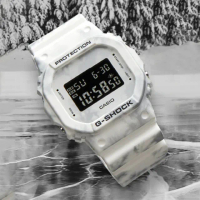 【CASIO 卡西歐】G-SHOCK 冬季森林 雪地迷彩手錶 畢業禮物(DW-5600GC-7)