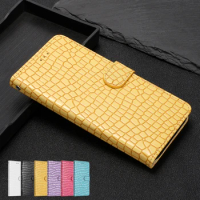 Etui Flip Case For iPhone XR A2105 6.1" Fashion Crocodile Skin Leather Wallet Cases For Apple iPhone XR XS Max 6 7 8 Plus Cover