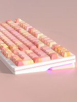 PIIFOX Mechanical Keyboard Keycap Pink OEM Key Cap Side Print Transmittance Keycap Cute Thermal Subl