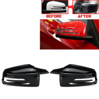 Black Rear View Mirror Cover Cap Shell Case Replacement For Mercedes Benz W204 W176 W212 W117 W221 X156 Car Accessories