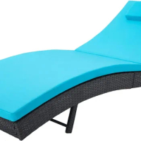 Outdoor Chaise Lounge Chair, Reclining Chaises with Adjustable Backrest, Outdoor Chaise Lounge Chair