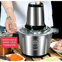 BLENDER DAGING CHOPPER STAINLESS 2 LITER CHOPPER BLENDER STAINLESS PENGGILING MEAT BLENDER ELEKTRIK