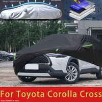 For Toyota Corolla cross Outdoor Protection Full Car Cover Snow Covers Sunshade Waterproof Dustproof black car cover