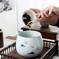 晟窯茶渣缸大號洗茶杯的器皿洗茶杯筆洗陶瓷禪意家用水盂配件日式