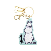 【sun-star】Moomin 嚕嚕米 造型刺繡鑰匙圈 淺藍色(生活雜貨)