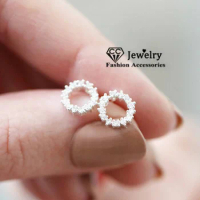 CC Small Stud Earrings For Women Girl Round Circle Design Zirconia Brincos Fine Jewelry Daily Wear Fashion Accessories CCE824