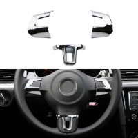 ABS Chrome Car Steering Wheel Sticker Cover Sequin Trim for Volkswagen VW Golf 6 MK6 Polo Jetta MK5 Polo Bora Accessories