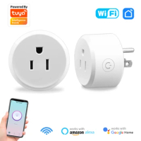 Tuya WiFi Smart Socket US Mini Plug 10A APP Remote Alexa Google Home Control Timer Voice Control Smart Home Power Socket