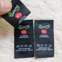 Label Slip Lipat / Label Woven Damask / Label Merk ukuran 3cm x 6cm