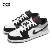 Nike 休閒鞋 Air Jordan 1 Low GS Panda Toe 大童 女鞋 白 黑 銀 AJ1 HF3188-106