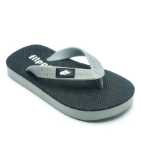 Hellos - Sandal Jepit Fipper JUNIOR Rubber Anak Laki-Laki/Perempuan (Unisex) - Strip Hitam  abu