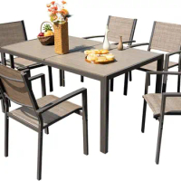 Outdoor Dining Chairs Set of Patio Stackable Chairs for Backyard Deck