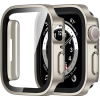 Case For Apple Watch 7 8 45mm 41mm 49mm 44mm 40mm straight edge Screen Protector Cover Case iWatch series 5 SE 6 7 8 Ultra 49mm