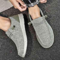 Men's Canvas Shoes Breathable Casual Shoes Luxury Brand Men Loafers Lightweight Boat Shoes Designer Vulcanize Shoes Sneakers